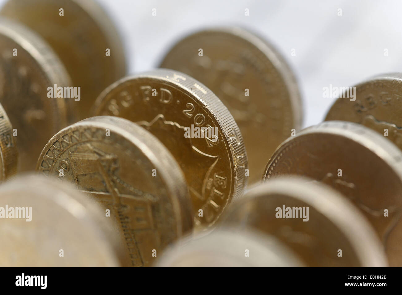 British una libbra di monete Foto Stock