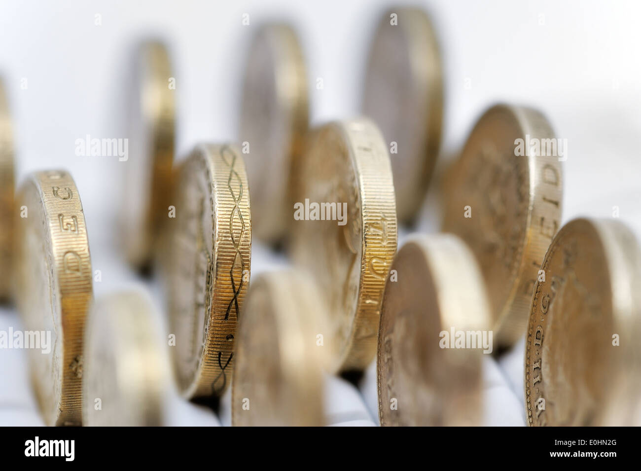 British una libbra di monete Foto Stock