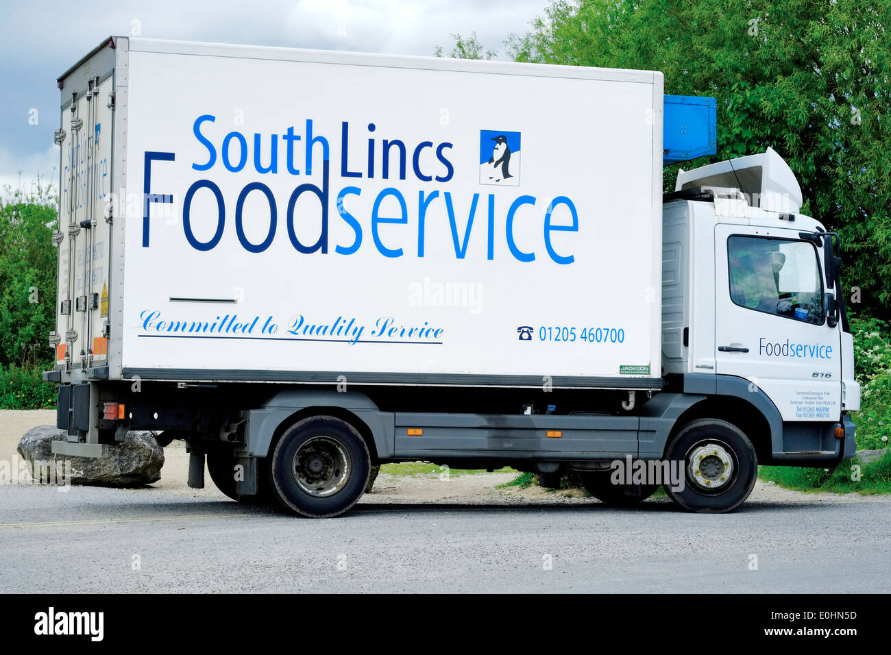 Sud Lincs food service delivery autocarro regno unito Foto Stock