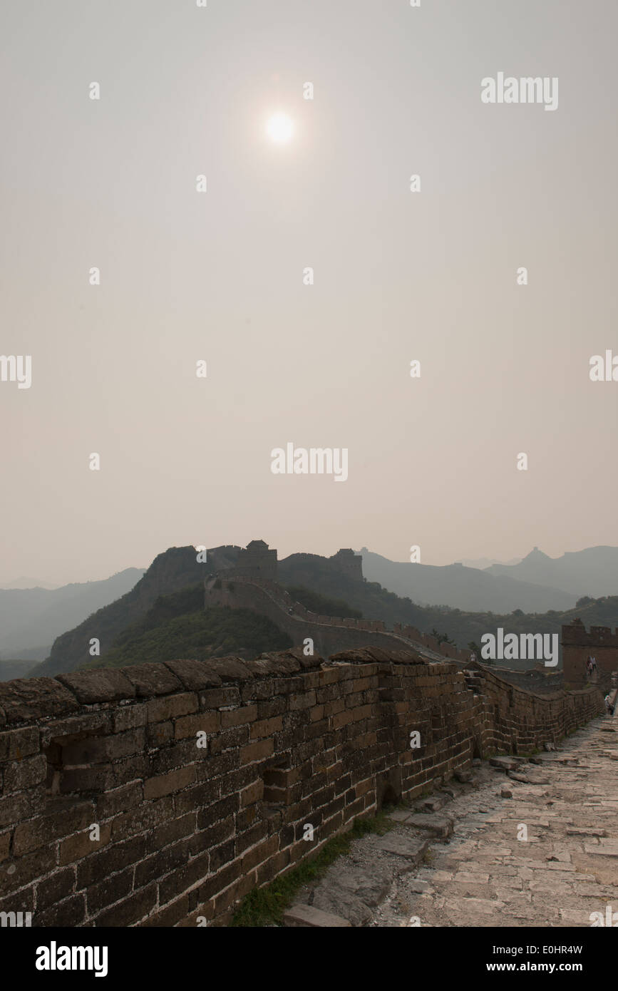 Jinshanling sezione della Grande Muraglia cinese, la contea di Miyun, Pechino, Cina Foto Stock