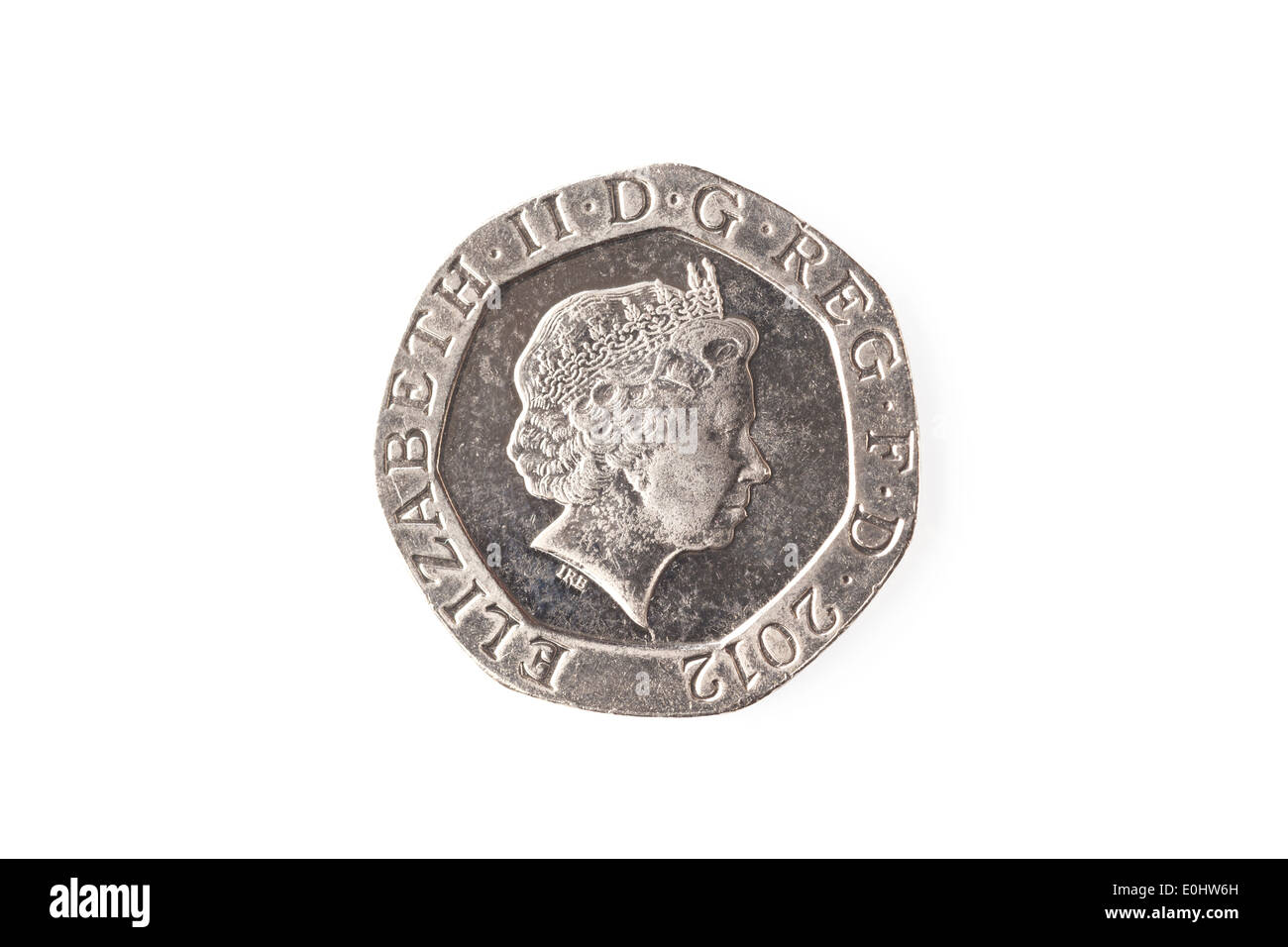 20 pence sterlina moneta Foto Stock
