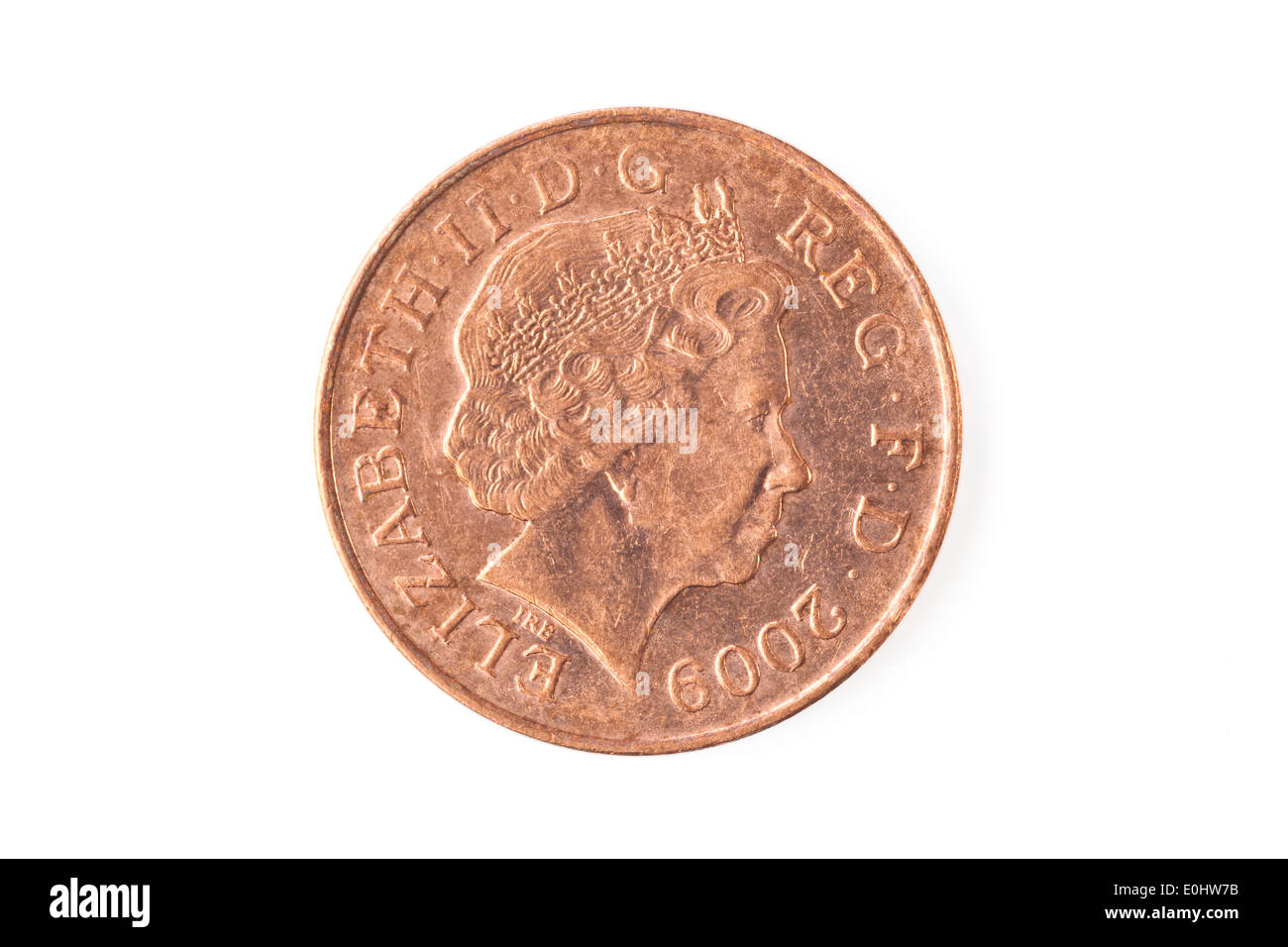 2 pence sterlina moneta Foto Stock