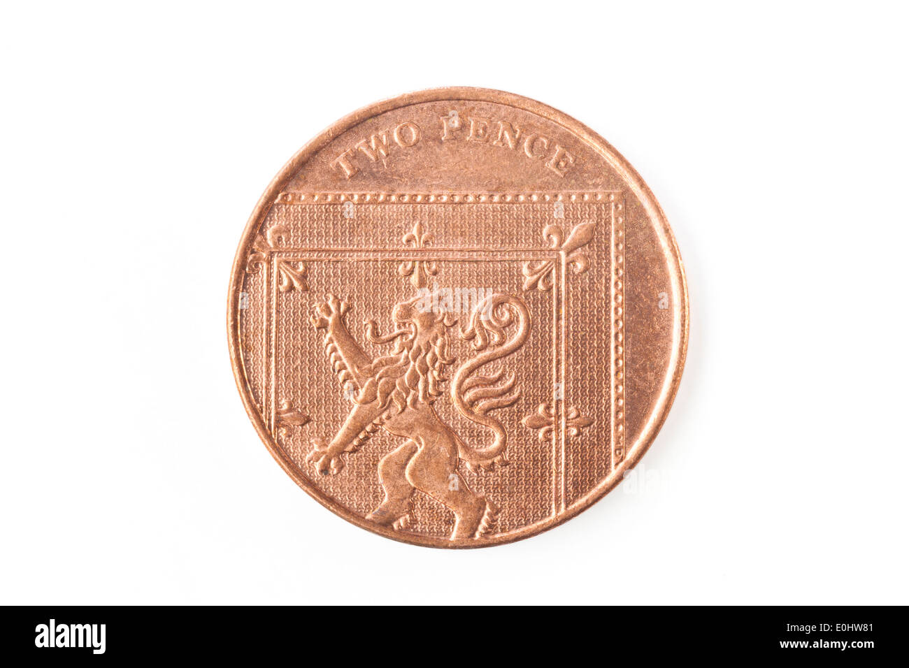 2 pence sterlina moneta Foto Stock