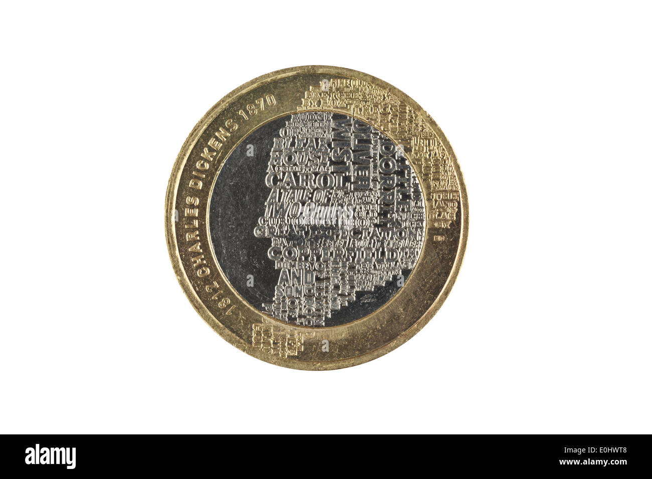 Una speciale edizione due pound moneta che segna il bicentenario della nascita di Charles Dickens Foto Stock