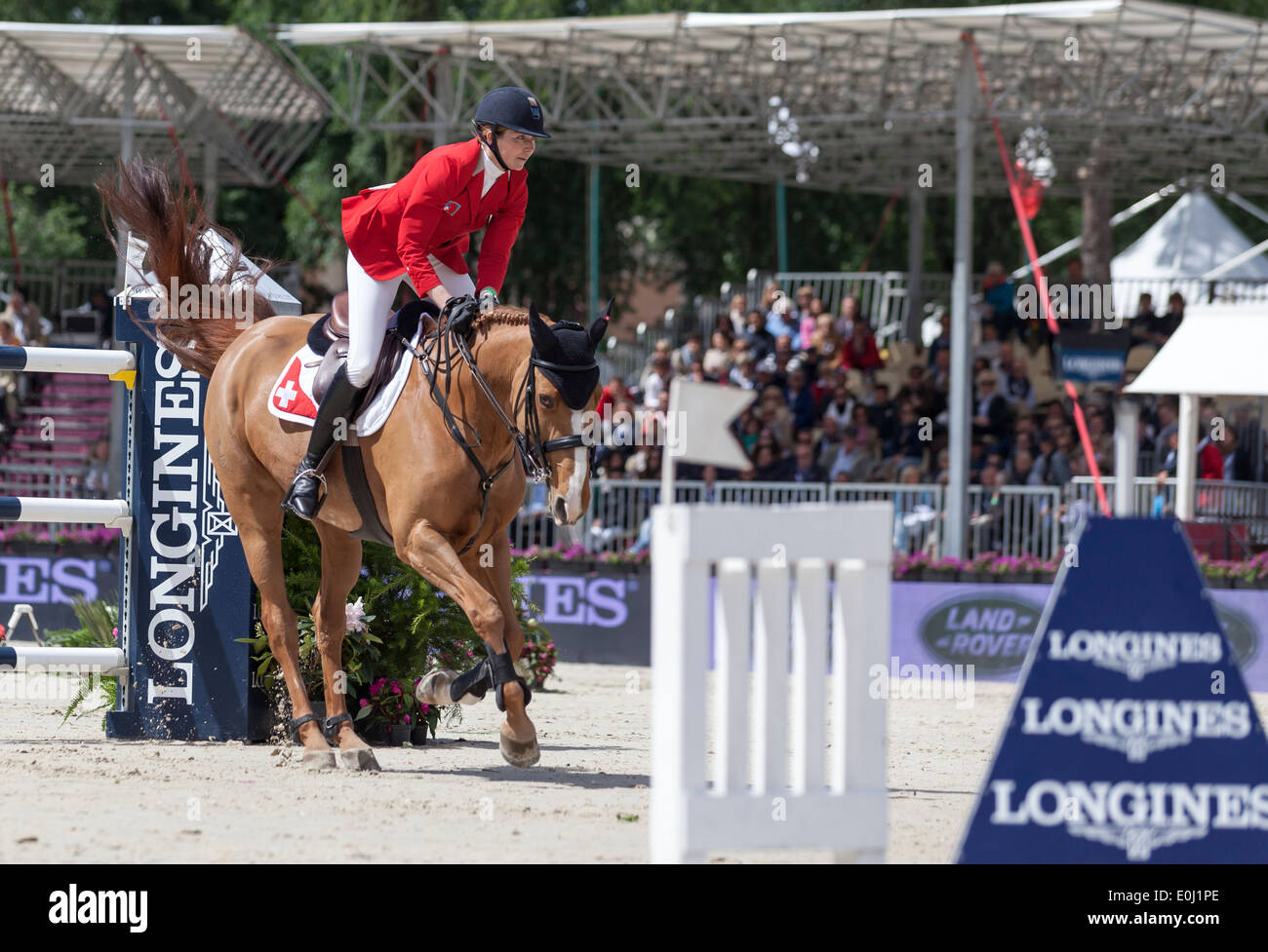 Jane Richard-Phillips de Vuyst della Svizzera in sella Dixon presso la Piazza di Siena Show Jumping a Roma 2013 Foto Stock