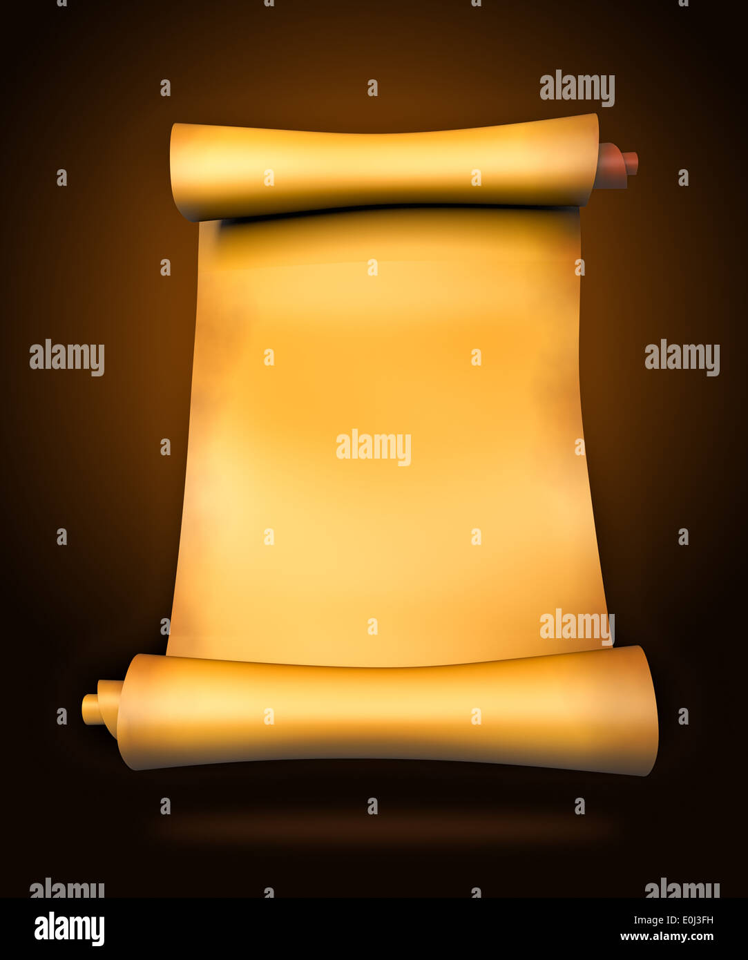 Vecchia carta pergamena scorrere - 3d illustrazione Foto Stock