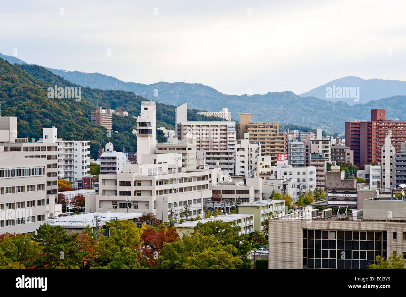 Panoramica della città giapponese Foto Stock