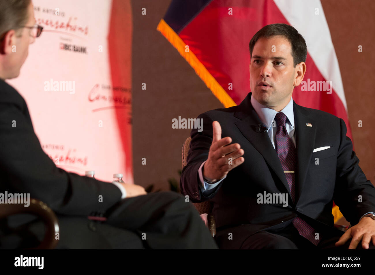Junior U.S. Il senatore Marco Rubio della Florida, un nativo di origine cubana di Miami, parla di business leader in San Antonio TX Foto Stock