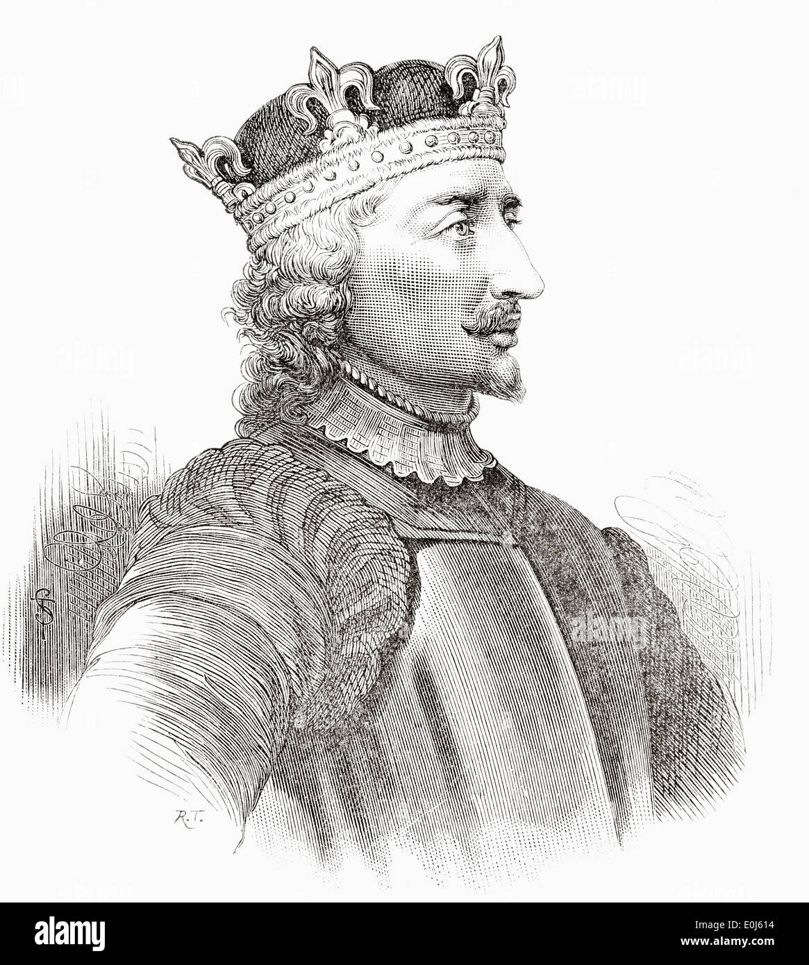 Stephen, c. 1092/6 -1154 aka Stefano di Blois. Re d'Inghilterra. Foto Stock