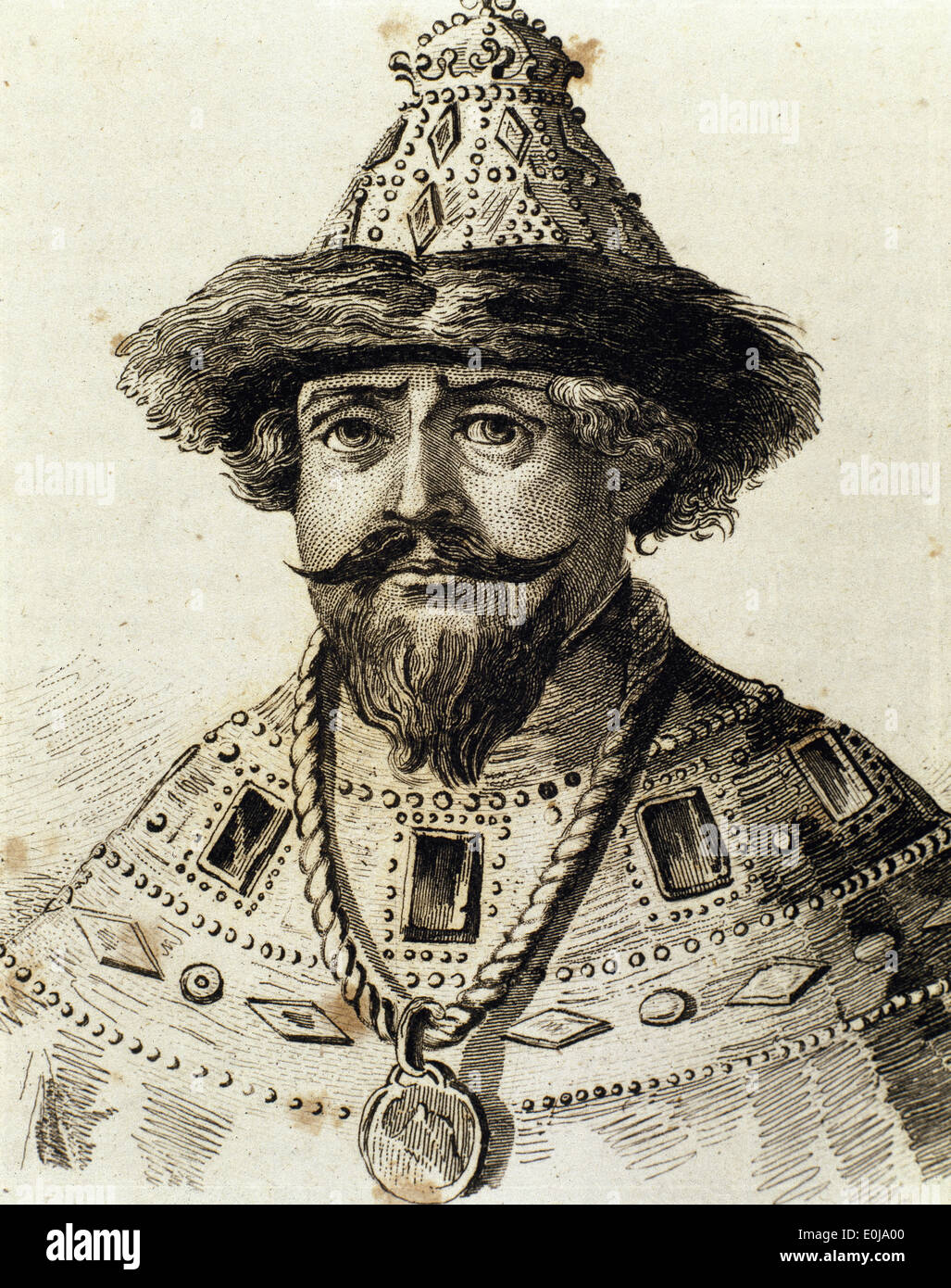 Michael I della Russia (1596-1645). Prima dello zar russo della casa di Romanov. Incisione del XIX secolo. Foto Stock