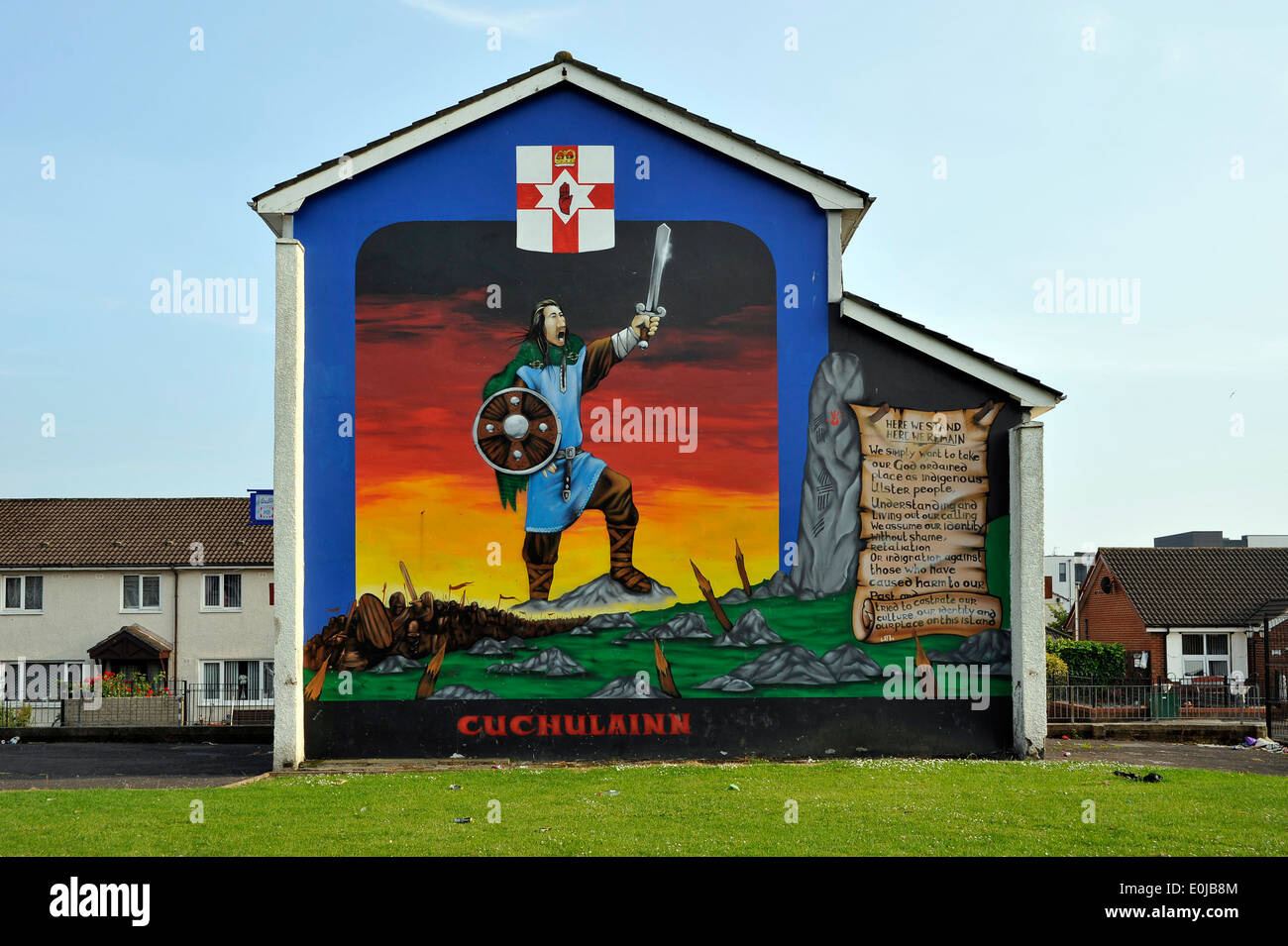 Queste immagini di pitture murali sono spesso placcato in tutto il mondo su news bulletin su Belfast e i problemi,sommosse Foto Stock