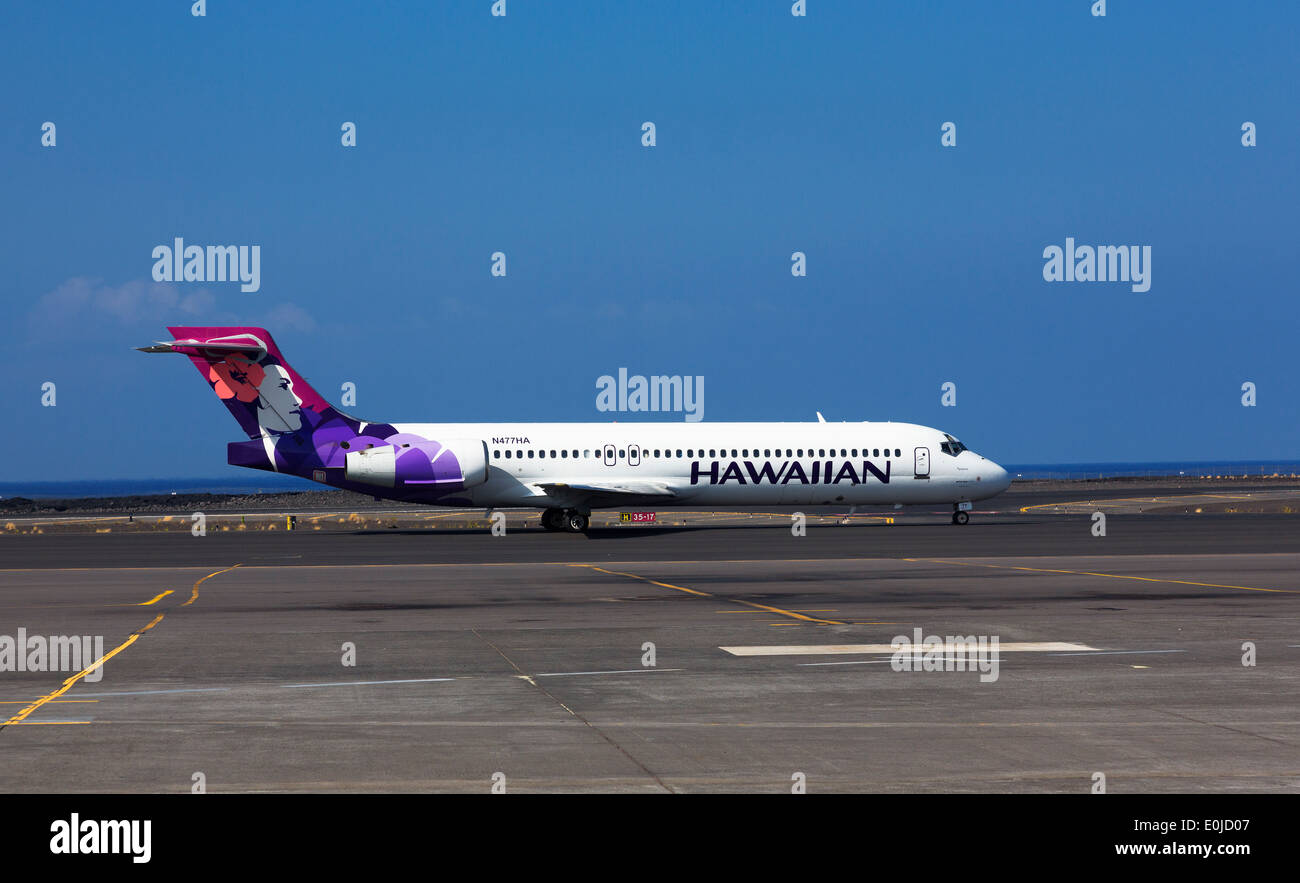 Hawaiian Compagnia Aerea in Aeroporto di Kona sulla Big Island delle Hawaii, Foto Stock