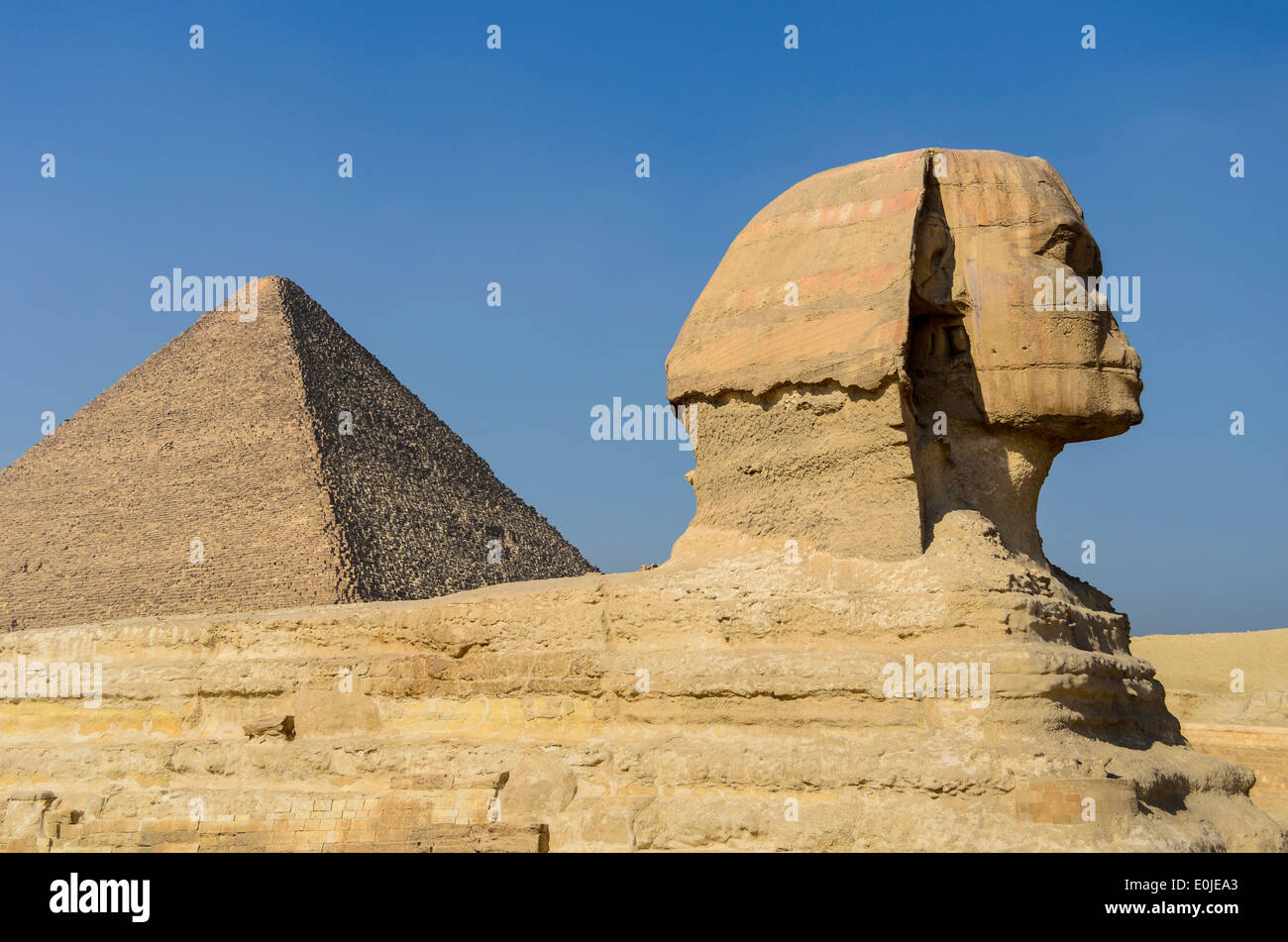 Piramide e la Sfinge di Giza in Egitto Foto Stock
