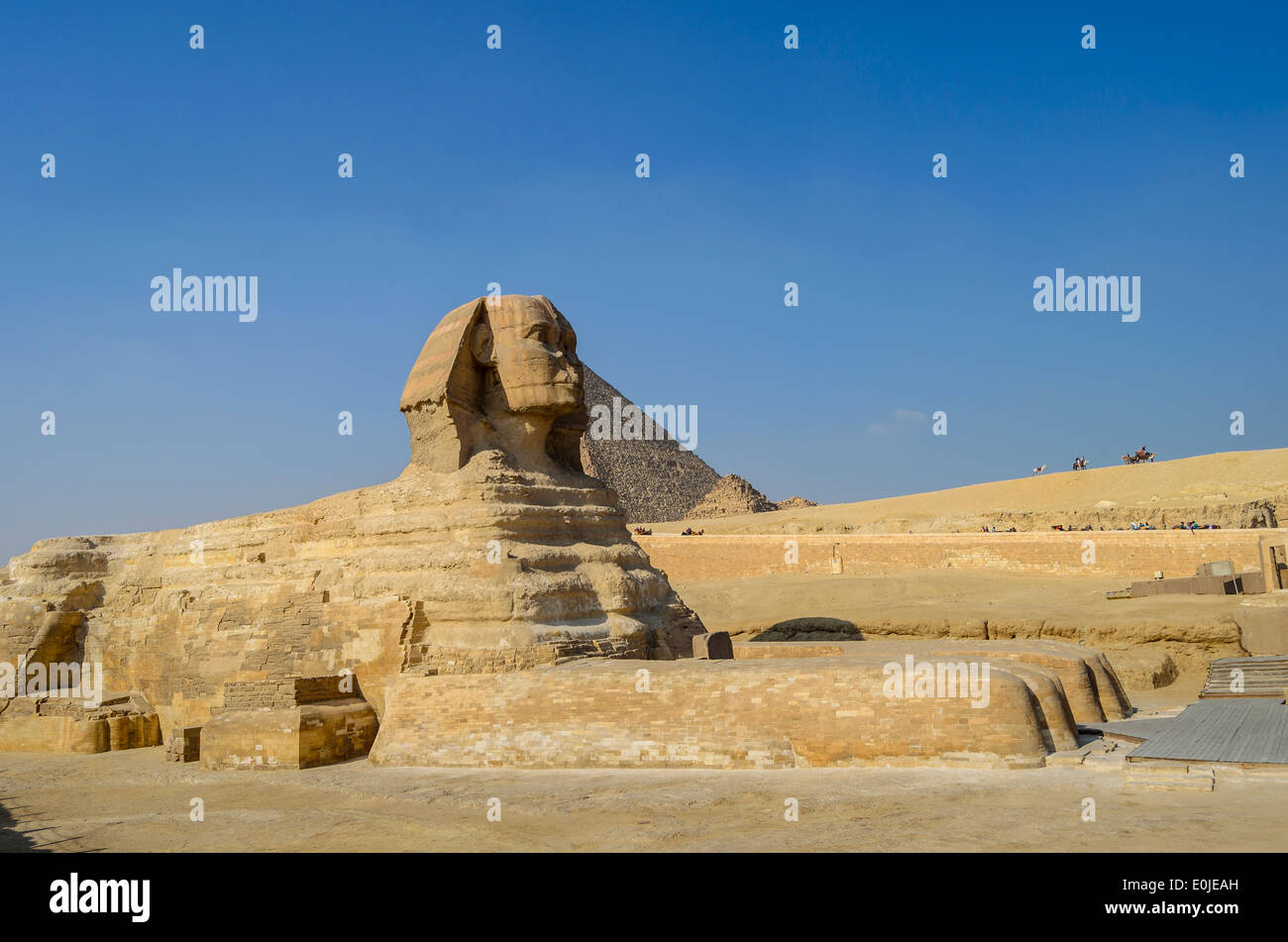 Piramide e la Sfinge di Giza in Egitto Foto Stock