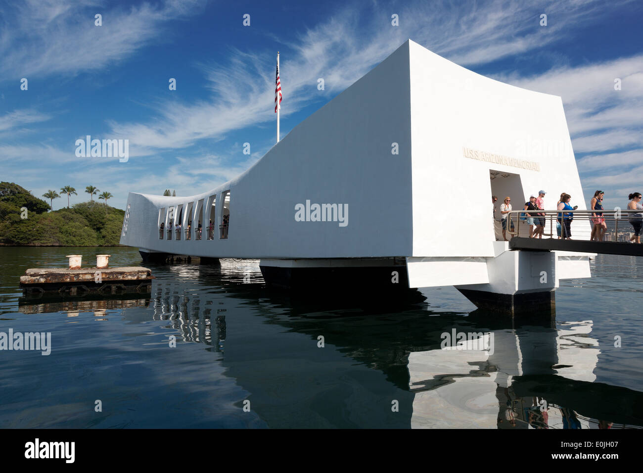 USS Arizona Memorial a Pearl Harbor Oahu, Hawaii Foto Stock