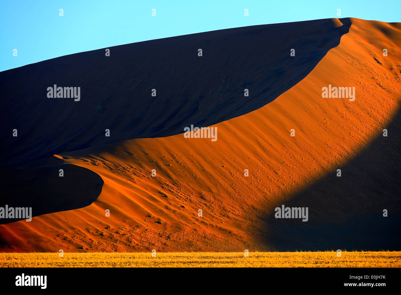 Riesige Sandduenen im Abendlicht letzten, Namib Naukluft Nationalpark, Sossusvlei, Namibia, Afrika Foto Stock