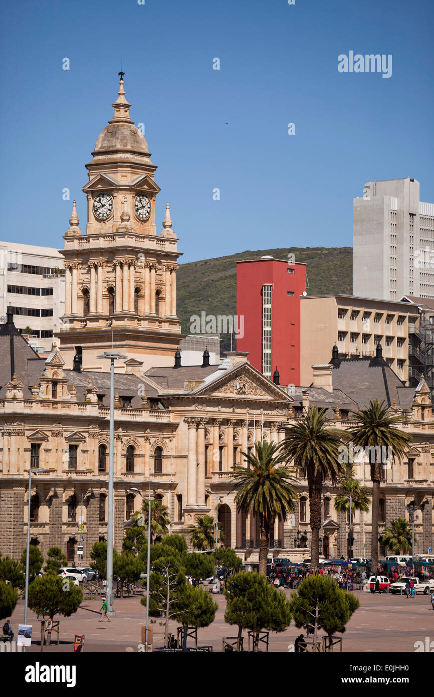 Cape Town City Hall e Grand Parade in Città del Capo Western Cape, Sud Africa Foto Stock