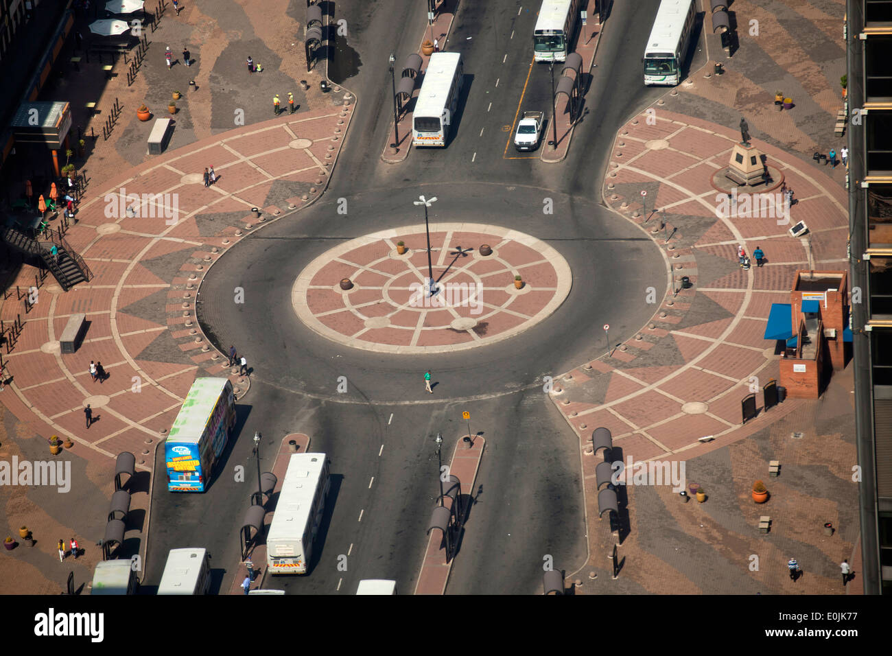 Vista della centrale Piazza Ghandi da Carlton Centre di Johannesburg Gauteng, Sud Africa e Africa Foto Stock