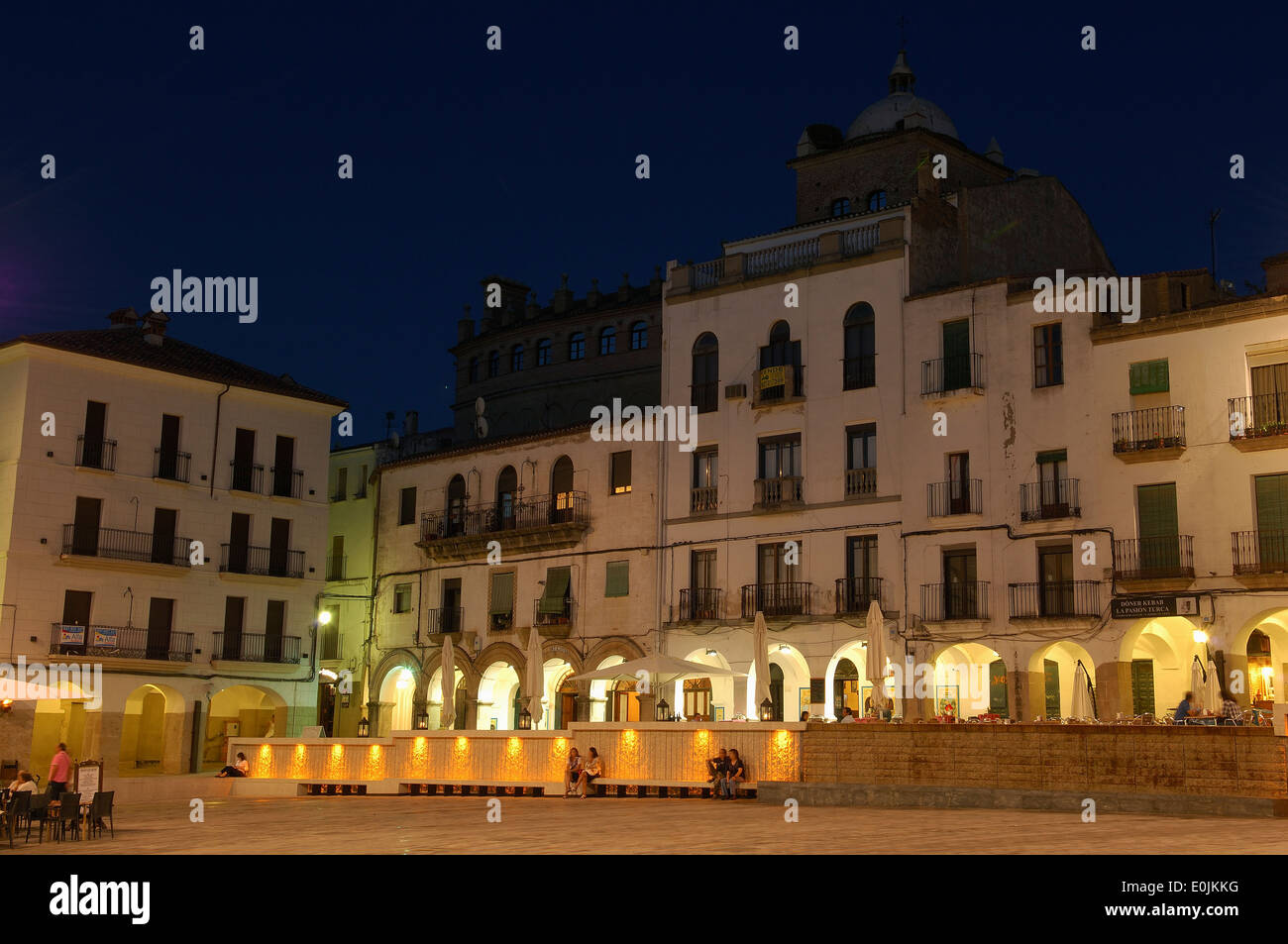 Caceres, la piazza principale, la Città Vecchia, Plaza Mayor, il sito patrimonio mondiale dell'UNESCO, Via de la Plata, Route d'argento, Estremadura, Spagna Foto Stock