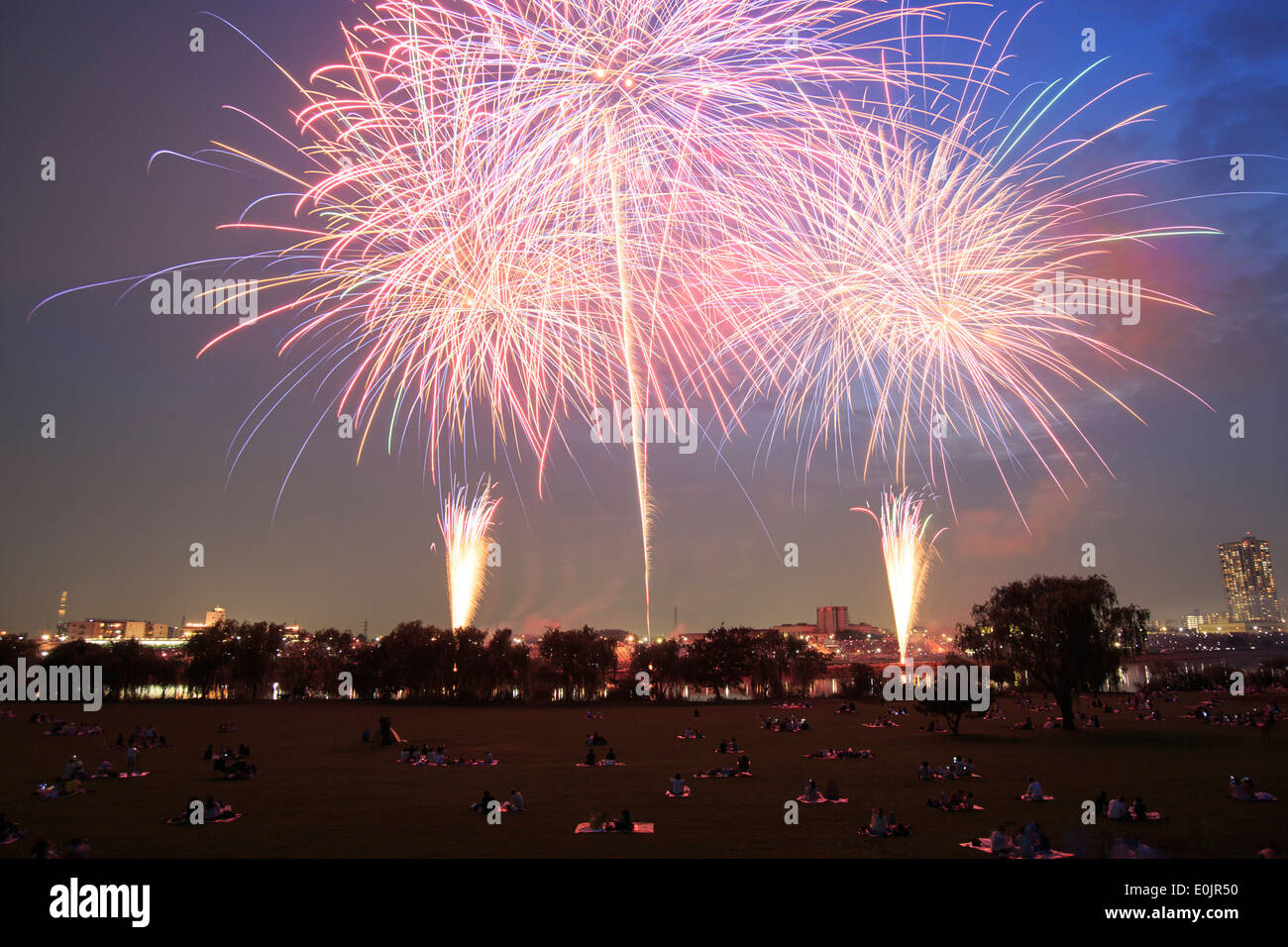 Fire opere a Tokyo, Giappone Foto Stock