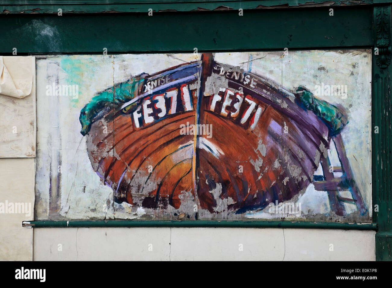 9464. Barca da pesca grafitti, trattare, Kent Foto Stock