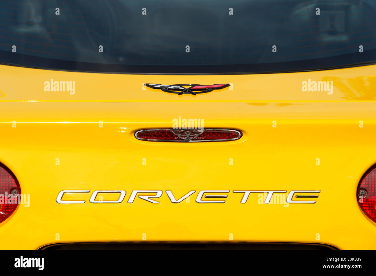Chevrolet Corvette nome boot giallo, Classic American sports car Foto Stock