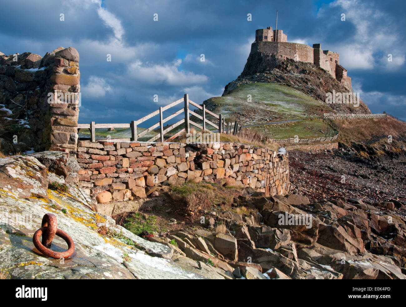 Lindisfarne Castle, Isola Santa, Northumberland, England, Regno Unito Foto Stock