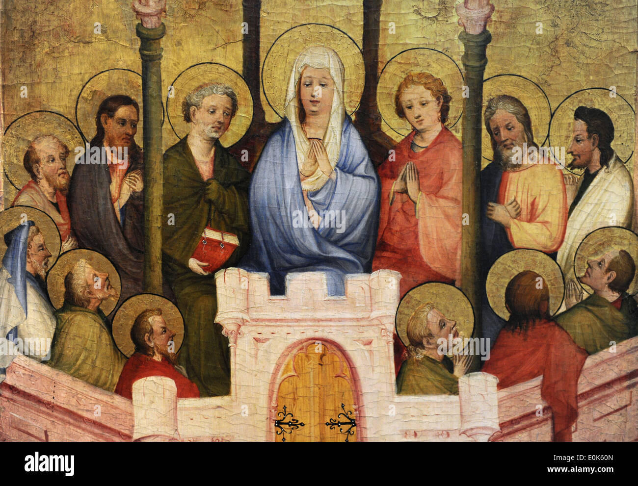 Medio Reno altare, ca. 1410. Dettaglio. La Pentecoste. Museo Catharijneconvent. Utrecht. Paesi Bassi. Foto Stock