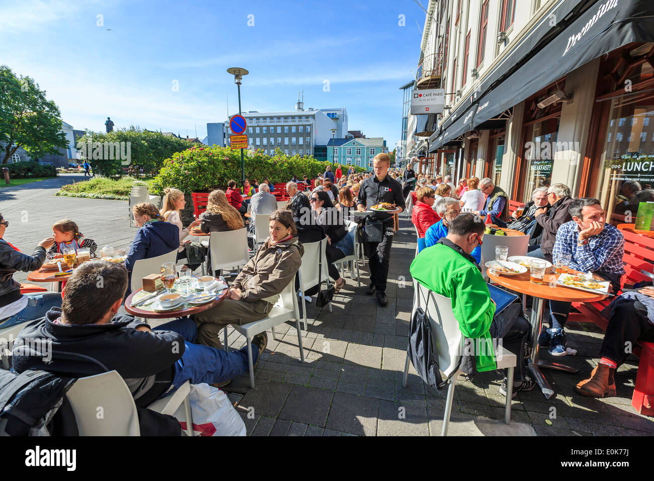 Giorno di estate a Reykjavik, Islanda Foto Stock