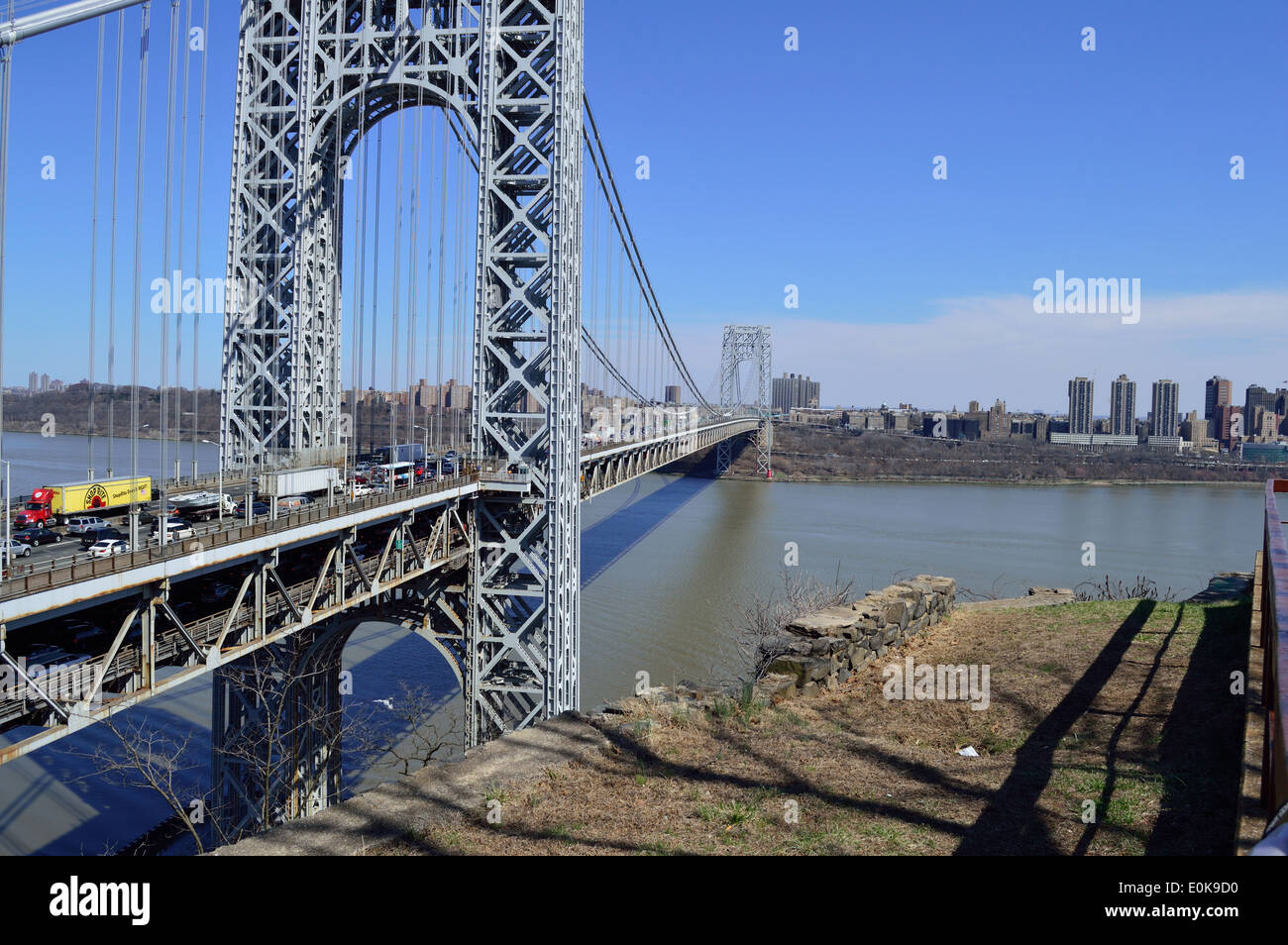 George Washington Bridge da Fort Lee Parco storico Foto Stock