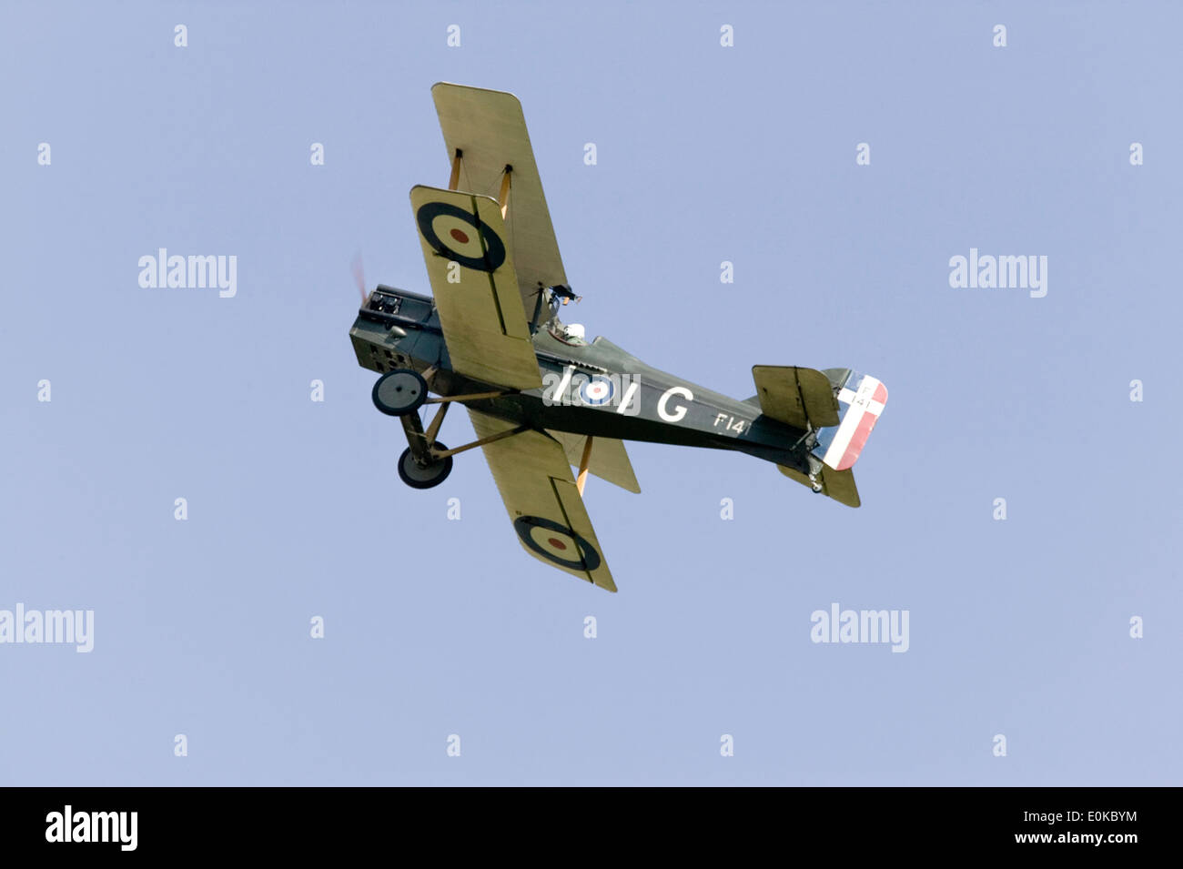 Storica WW1 British fighter biplano battenti Foto Stock