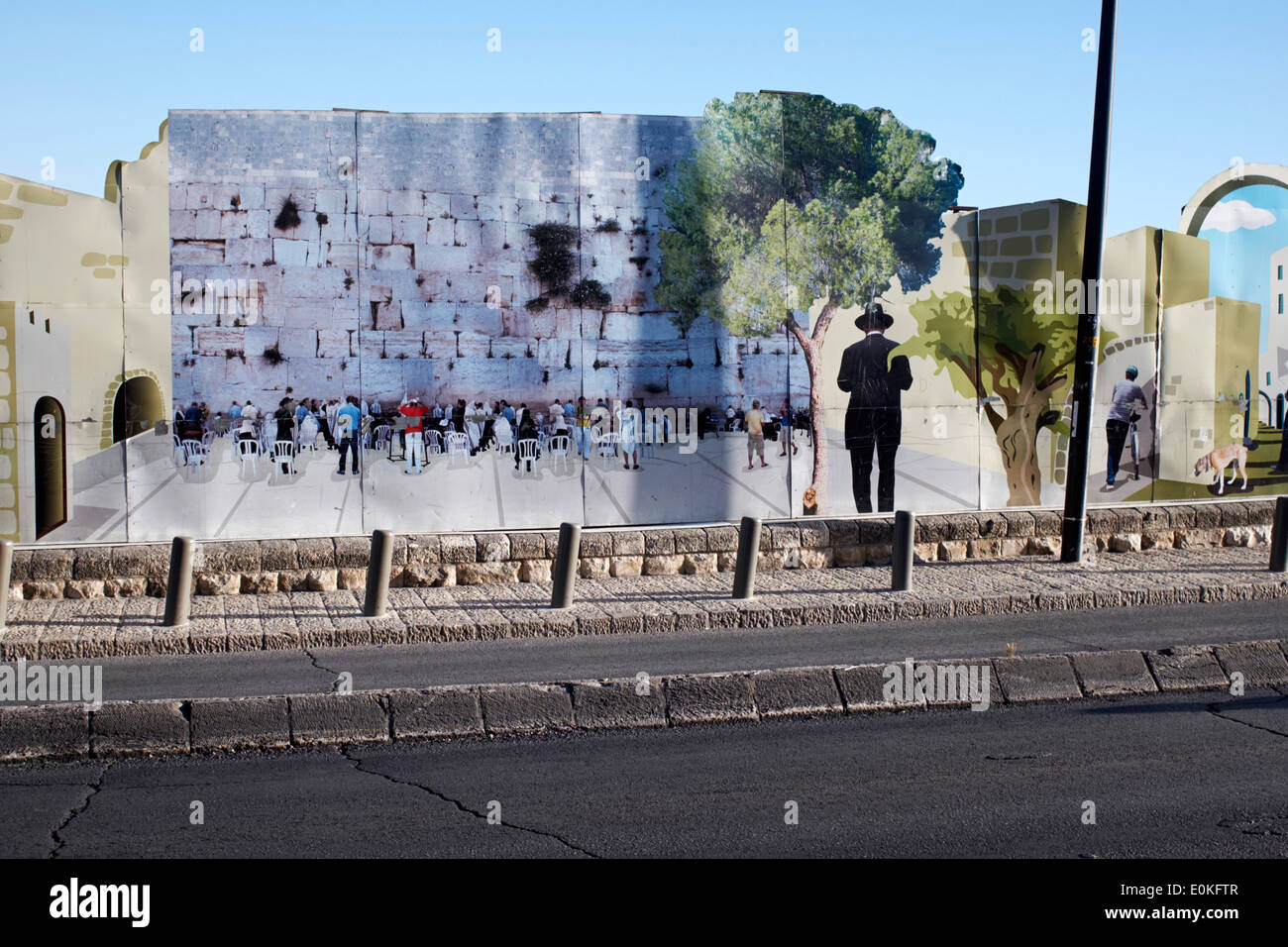Murale di strada nei pressi della città di Davide, a Gerusalemme, Israele Foto Stock