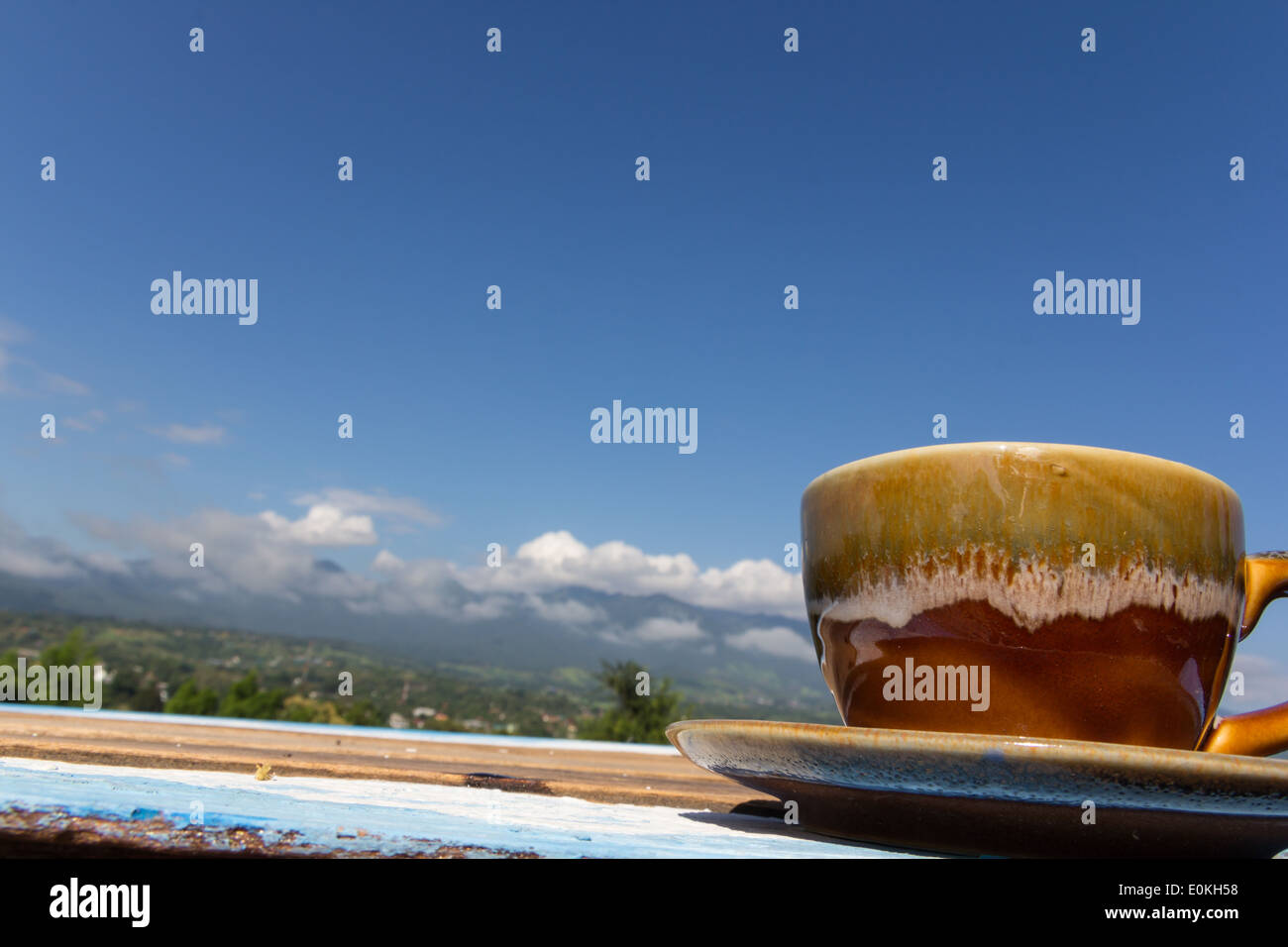 Tazza di caffè al mattino Foto Stock