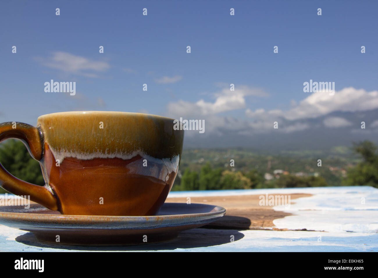 Tazza di caffè al mattino Foto Stock