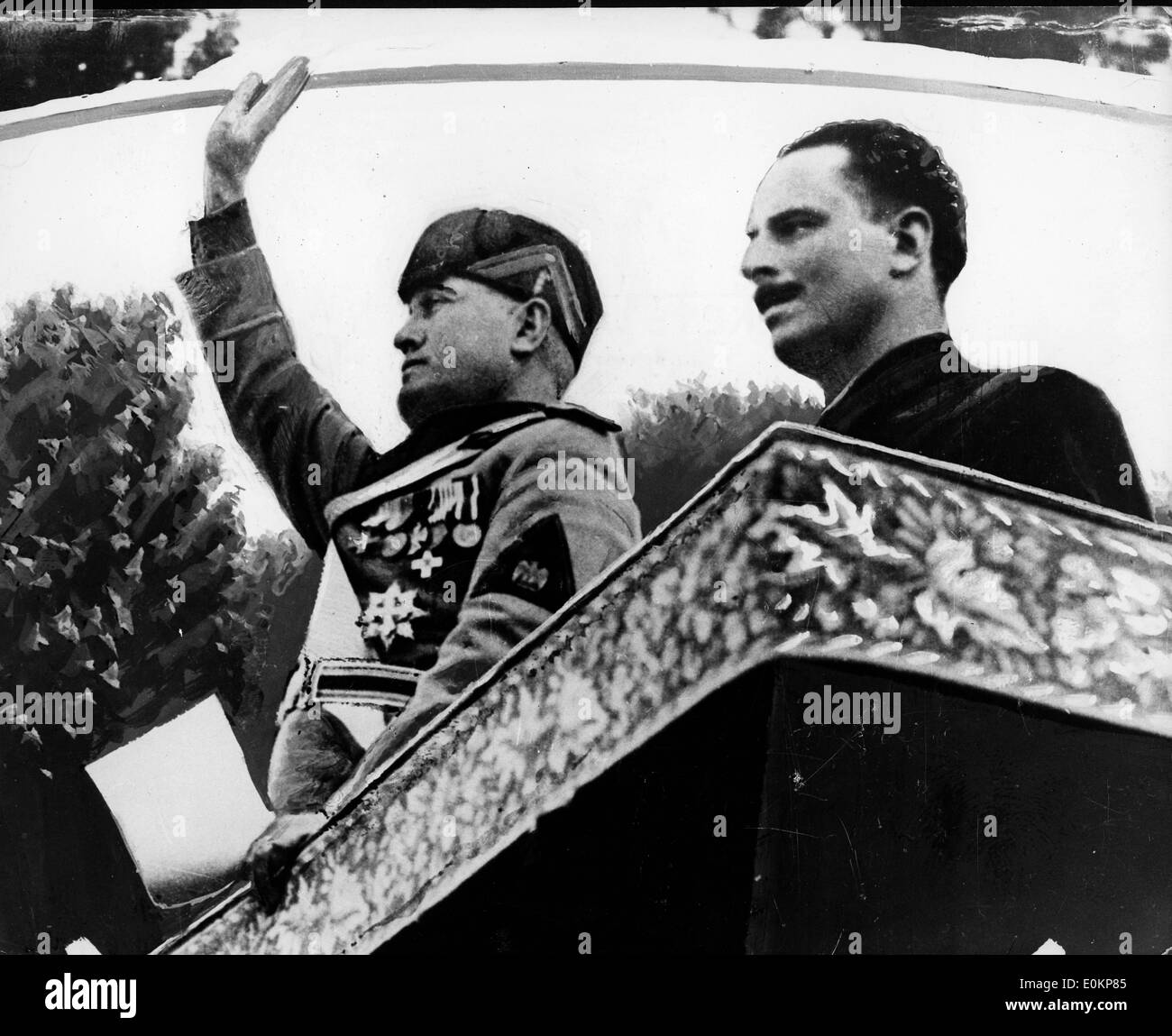 Dittatore Benito Mussolini e uomo politico Sir Oswald Mosley Foto Stock