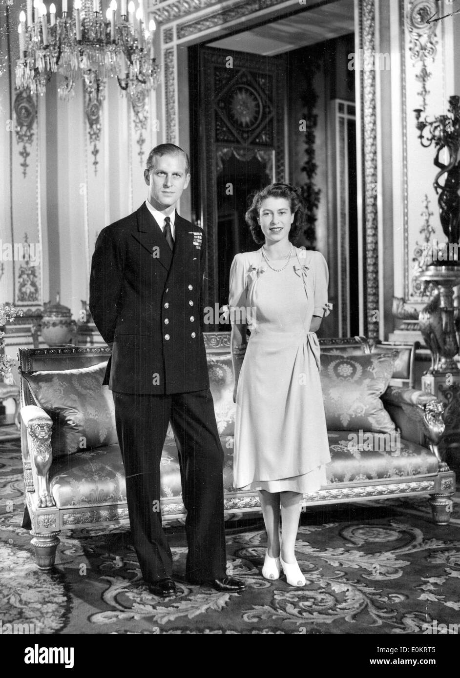 Ritratto della Regina Elisabetta II e del Principe Filippo Foto Stock