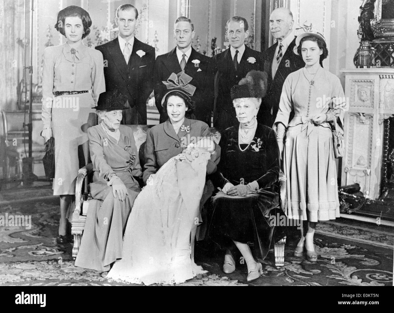 Membri del Windsor Royal famiglia, insieme con il re Haakon VII Foto Stock