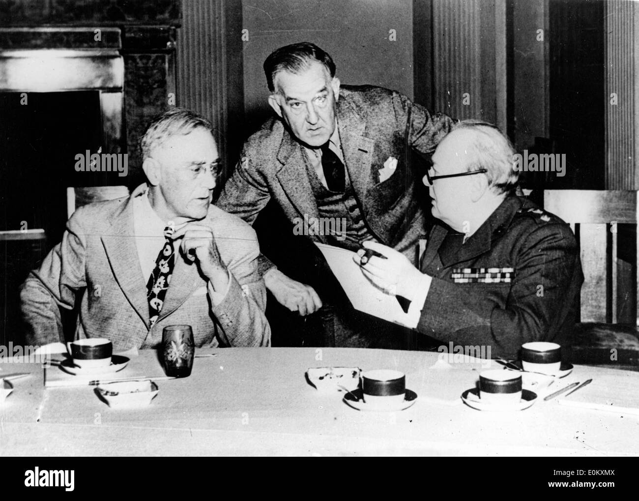 Sir Winston Churchill si incontra con il presidente Roosevelt Foto Stock