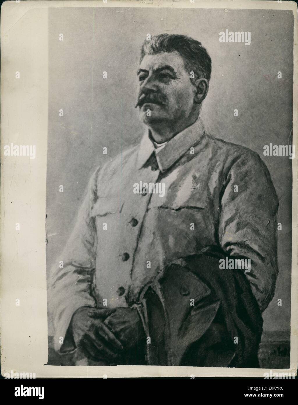 Il 12 Dic. 1952 - Ritratto di Stalin vince il 'Stalin premio'': l'ultima dipinto a olio di Stalin dal titolo ''La mattina del nostro paese" e dipinta da F. Schurpin, è stato premiato con il premio Stalin per la pittura a Mosca. Foto Stock