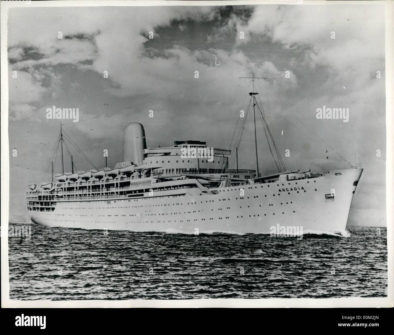 Apr. 04, 1953 - Riproduzione del nuovo P&O liner '' Arcadia'' per rendere il suo viaggio inaugurale nel 1954: l'artista impressione Foto Stock