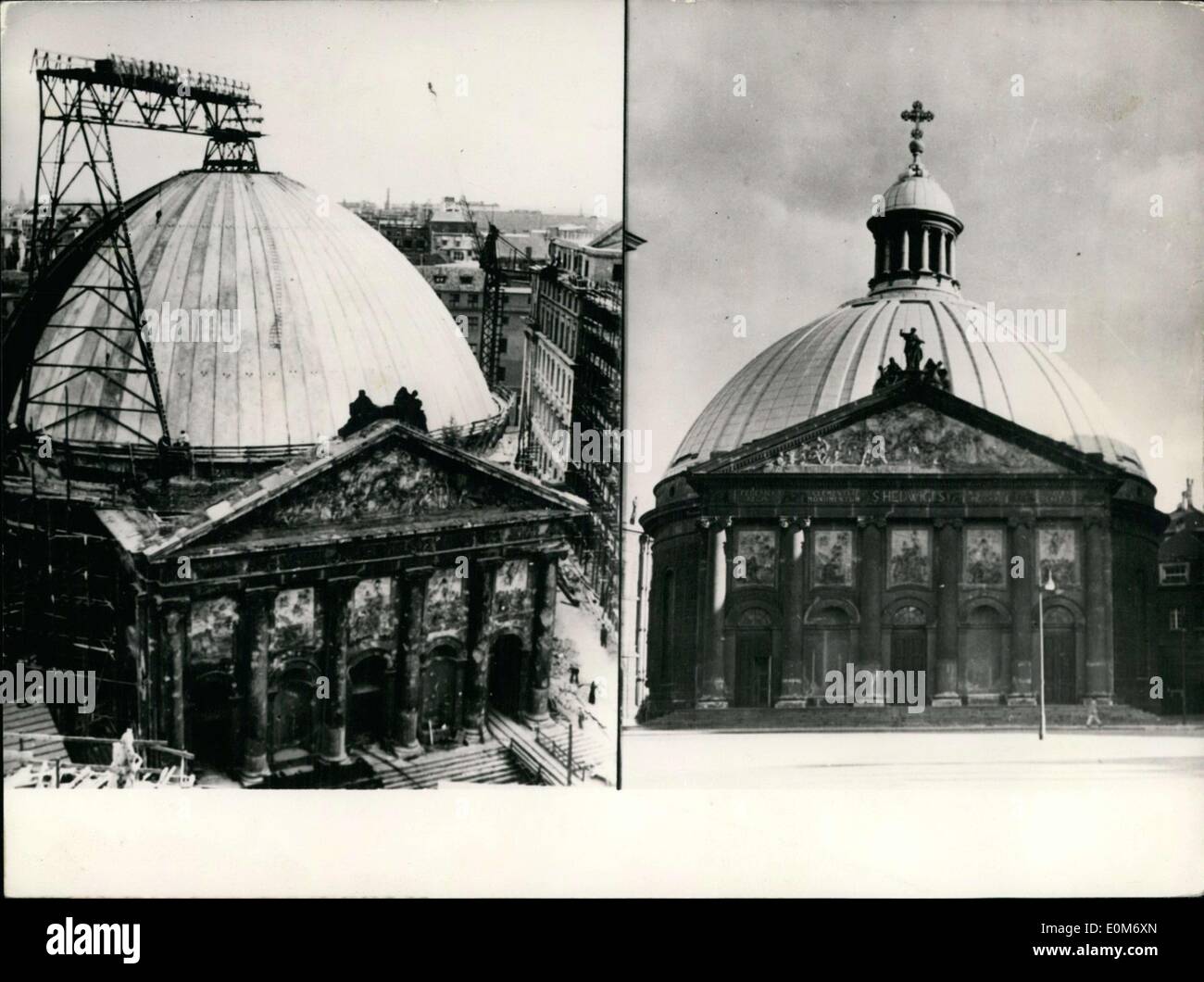 Nov. 06, 1953 - nella foto è santa Edvige la Cattedrale di Berlino. Fu gravemente danneggiato durante la II Guerra Mondiale ed era ancora in costruzione al momento dell'immagine. Foto Stock