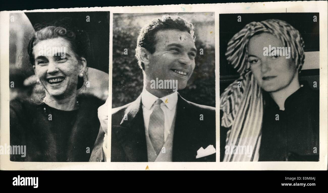 Il 12 Dic. 1953 - Due spose più ricche al mondo... Egli sposò uno - Ora di sposare l'altra... Rubirosa Porforio il bello diplomatico dominicana che una volta era sposato al tabacco ereditiera Doris Duke è ora di sposarsi Woolworth ereditiera Barbara Hutton. Entrambi Doris Duke e Barbara Hutton sono state descritte come ''La ragazza più ricche del mondo". L'annuncio dell'imminente matrimonio è stata fatta da Zsa Zsa Gabor soffocare delle donne glamour in Rubirosa la vita. Zsa ha detto che il suo romance con lui era finita - e che egli era a sposare Barbara Hutton in New York il mercoledì Foto Stock