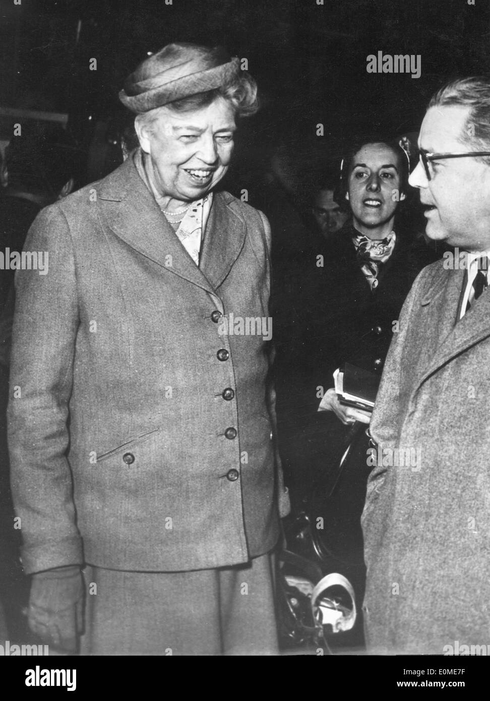 Anna Eleanor Roosevelt che arrivano a Roma Foto Stock