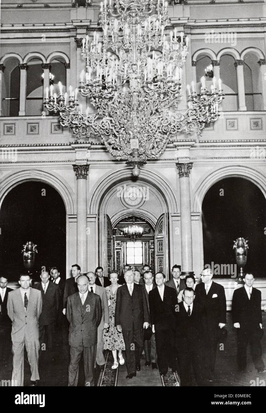 Dottor Konrad Adenauer visita Mosca Foto Stock