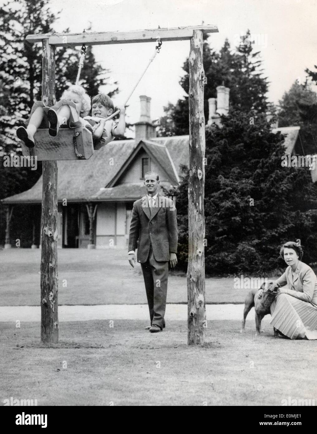 La Windsor Royal famiglia giocando in cantiere Foto Stock