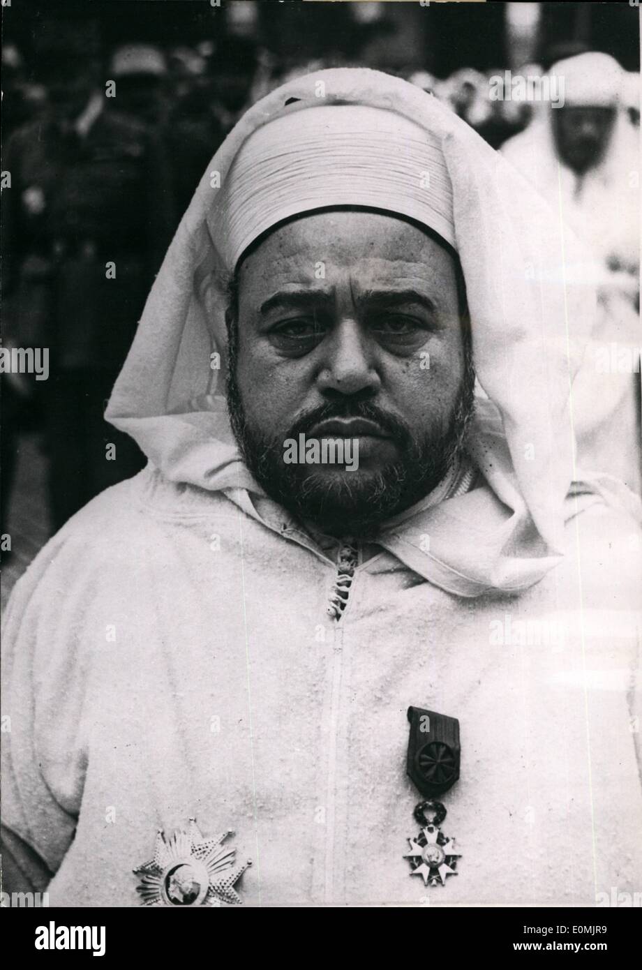 Sett. 09, 1955 - ''Il terzo uomo" è necessario. Si Mohamed Tazi Pacha di Fezwho epxpected è di essere il terzo Memeber del trono consiglio Foto Stock