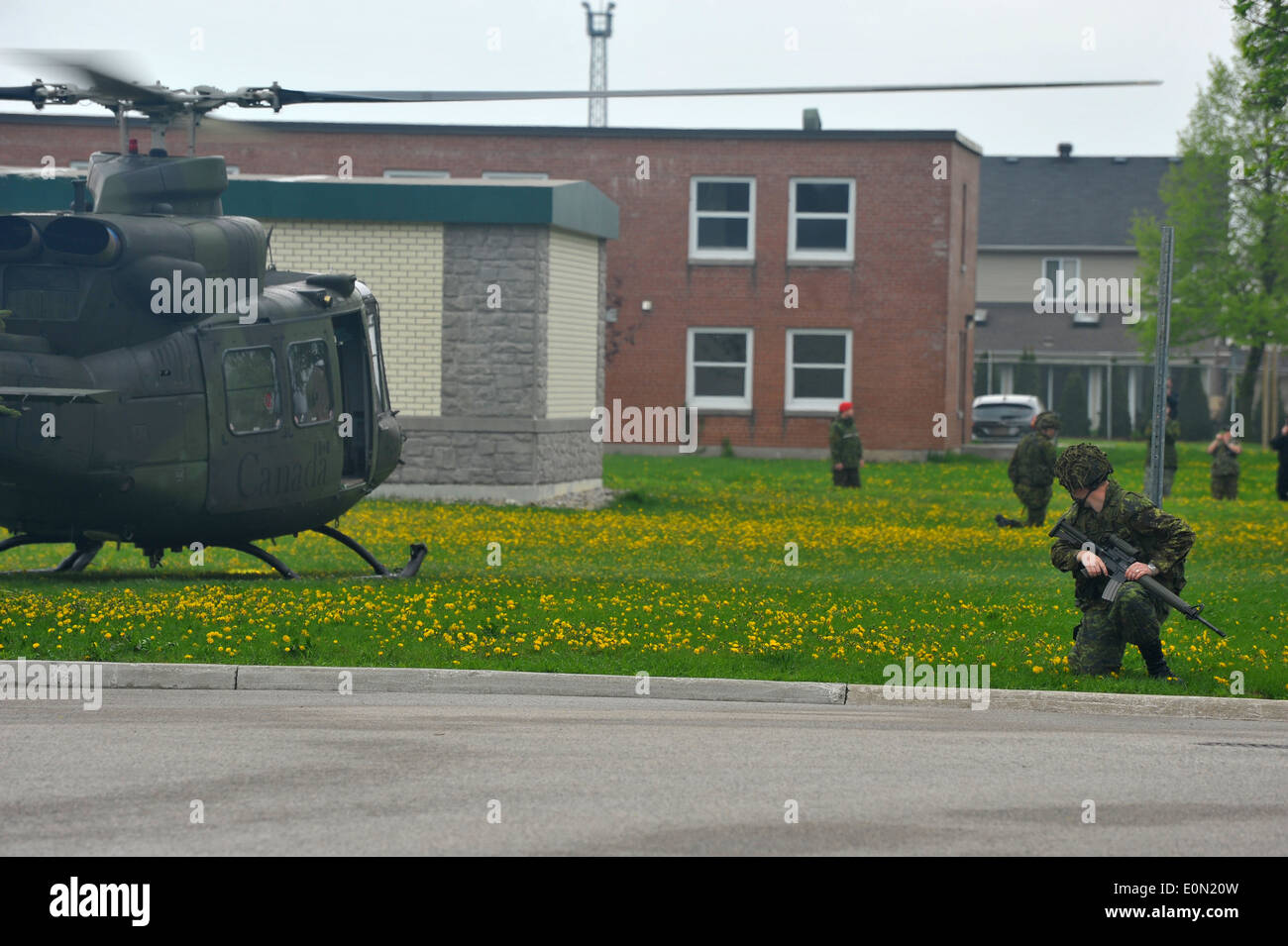 Un Canadese elicottero militare a Wolseley caserme in London Ontario. Foto Stock