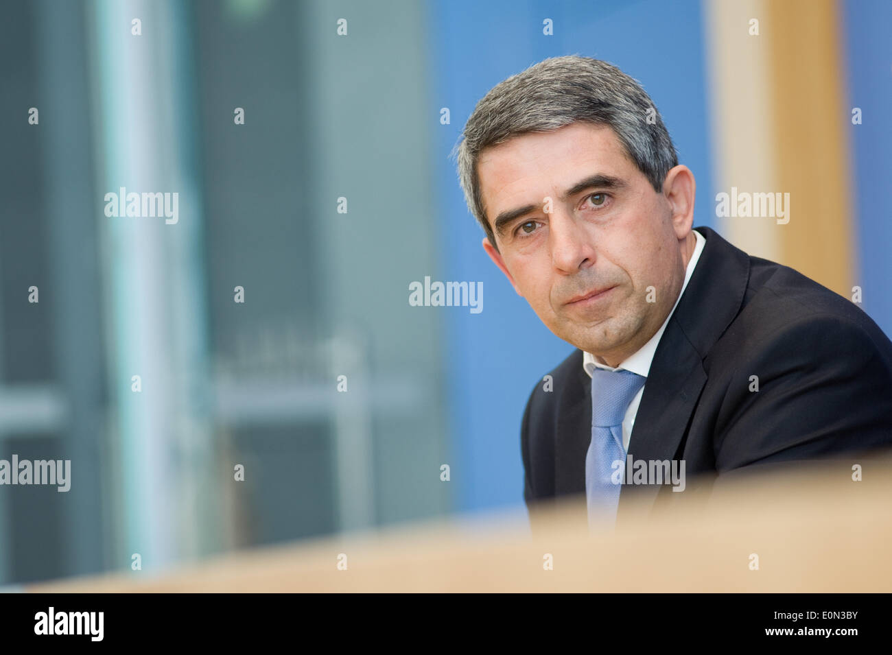 Rosen Plevnelie al Bundespressekonferenz a Berlino il 9 maggio 2014. Foto Stock