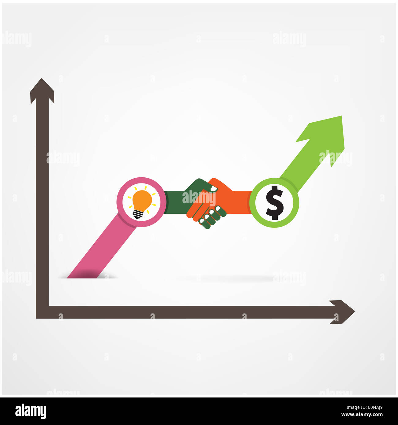 Handshake segno astratto . Business concetto creativo. Trattare, contratto, team, cooperazione icona di simbolo Foto Stock