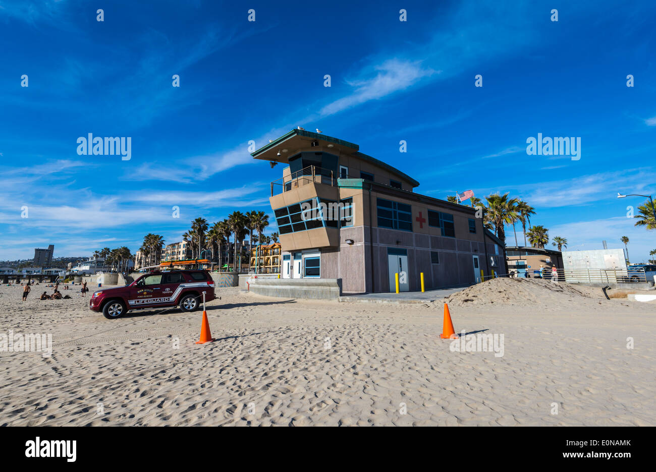 Pacific Beach stazione bagnino. San Diego, California, Stati Uniti. Foto Stock